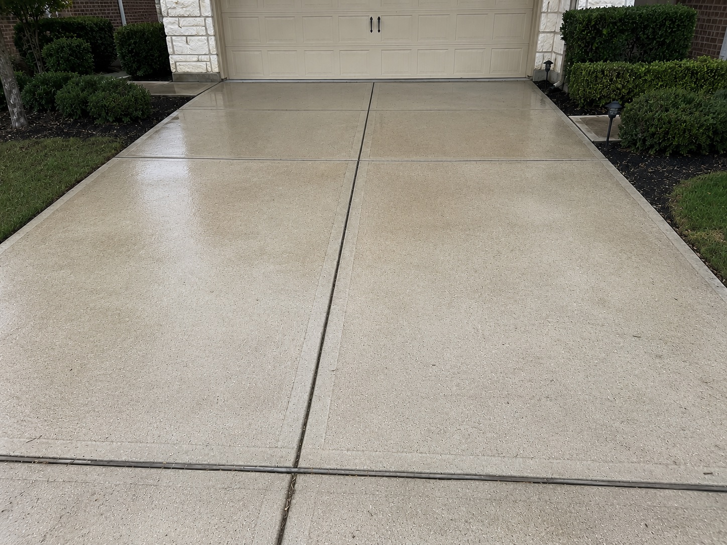 Driveway pressure wash after